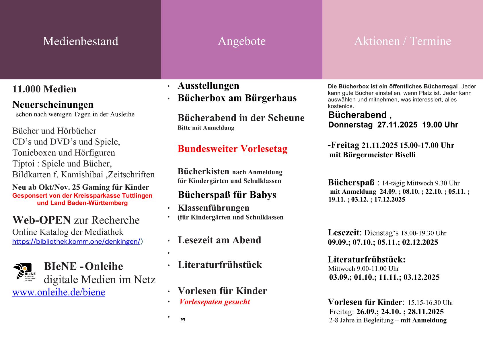 Flyer Veranstaltungen September bis Dezember 2025 Seite 2