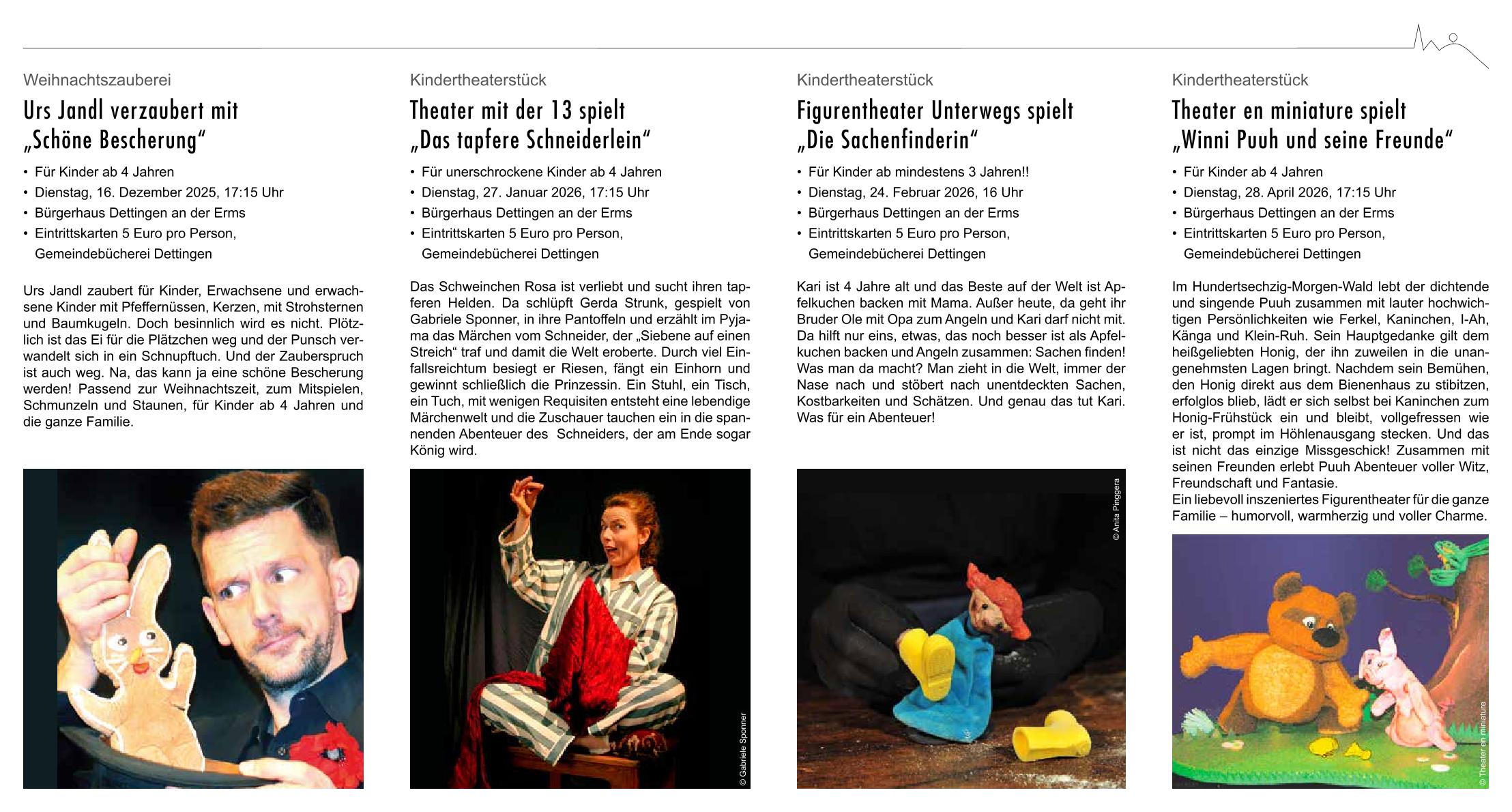 Flyer Kinderveranstaltungen Dezember 2025 bis April 2026