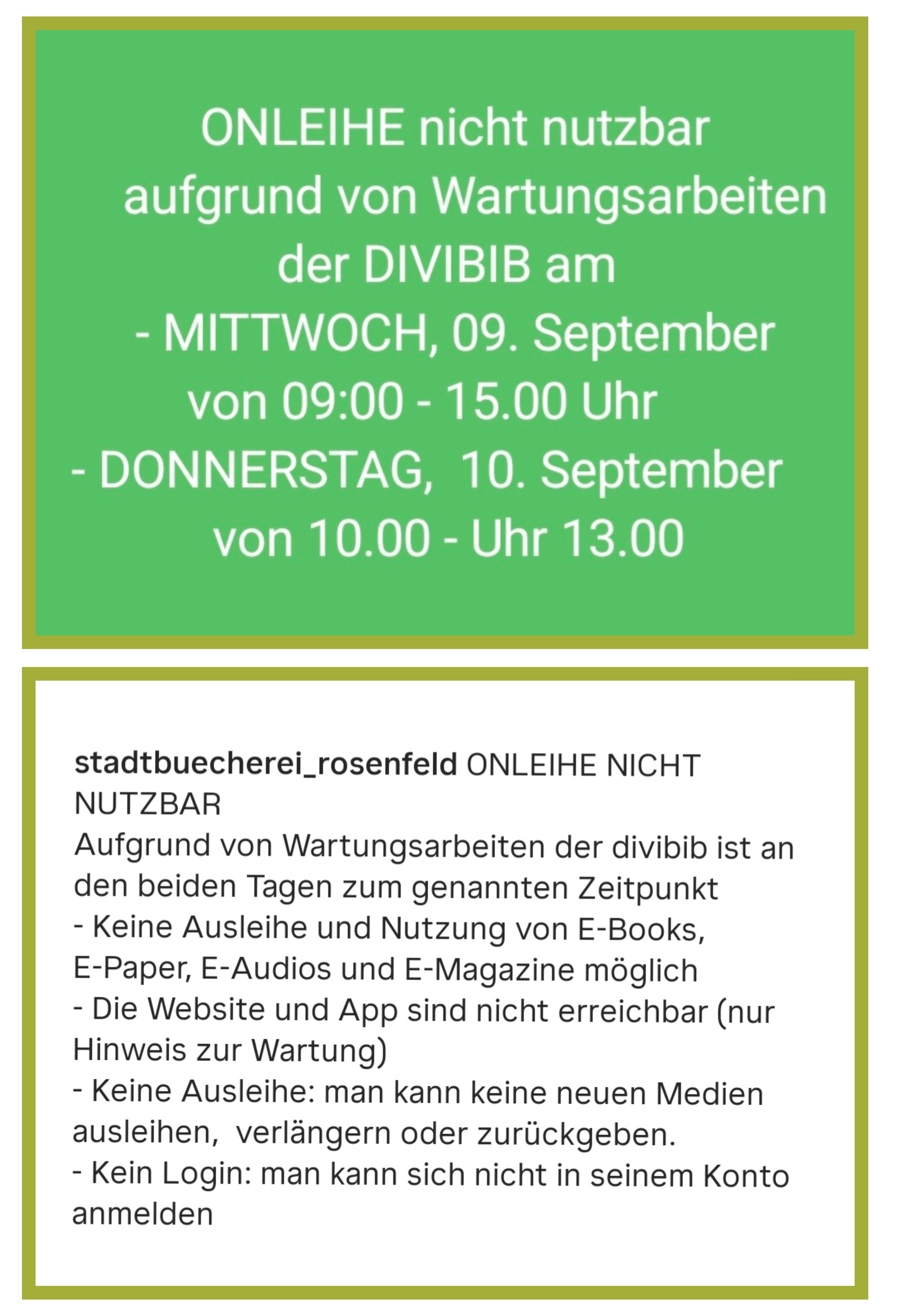 Wartungsarbeiten divibib